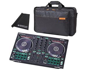 Roland DJ-202 USB DJ Controller Mixer + CB-BDJ202 Borsa per il trasporto + panno in microfibra Keepdrum