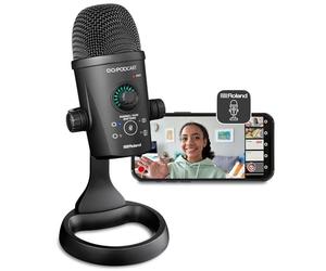 Roland GO:PODCAST Video Podcasting Studio per Smartphone | Sistema per il Livestreaming, Facile da Usare, per Podcaster, Vlogger e Altro | Video App Intuitiva | Microfono USB di Alta Qualità