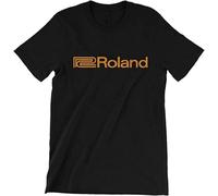 Roland Logo Electronic Music Equipment Keyboard Synth Boss Rhodes Tee Unisex 100% Cotton Short-Sleeve T-Shirts Black L