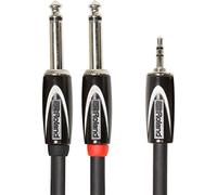 Cavo di interconnessione Insert/splitter Roland Black Series-da TRS 1/8” a due da 1/4”, 1,5 m 5 ft - RCC-5-3528