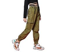 Rolanko Pantaloni Cargo per Bambini,Pantaloni da Jogging per Ragazzo e Ragazza Street Hip Hop Dance(Army Green,13-15 anni/170)