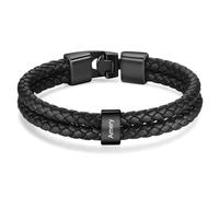 RolaOnly Bracciale in Pelle Uomo da Personalizzare con 1-5 Nome Bracciale Personalizzato Uomo Incisione Regalo Personalizzato per Natale Compleanno Festa del Papà (1 nome)