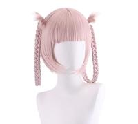 Role Play Wig For Anime Call of The Night Nanakusa Nazuna Cosplay Wig Pink with Double Braid Grayish Wigs