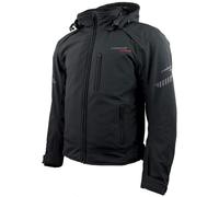 Roleff Racewear Giacca da moto softshell corta con cappuccio e protezioni CE da uomo, con membrana antipioggia e fodera termica