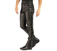 Roleff Racewear Pantaloni in Pelle con Allacciatura Laterale, Nero, 46