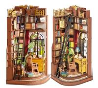 Rolife Book Nook Kit Miniature da Costruire DIY Booknook Silent Corner Study 3d Puzzle Legno con Luci Decorazione Libreria Casa Modellismo da Costruire Adulti Diorama Modellismo