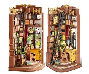 Rolife Book Nook Kit Miniature da Costruire DIY Booknook Silent Corner Study 3d Puzzle Legno con Luci Decorazione Libreria Casa Modellismo da Costruire Adulti Diorama Modellismo