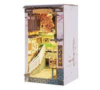 Rolife Book Nook Kit Puzzle in legno 3D fai da te Libro Nook Miniature da Costruire Modellismo da Costruire Adulti Casa Delle Bambole Fermalibri Decor con Mobili e Accessori (Sakura Densya)