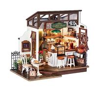 Rolife Casa delle Bambole Casa in Miniatura Regalo di Natale Compleanno per Donne Kit di Modelli per Adulti da Costruire con Accessori (NO.17 Café)