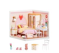 Rolife Kit Casa in Miniatura Fai-da-Te - Lovely Pink Bedroom, Kit Modello Super Creator, Casa Delle Bambole Fai-da-Te Per Figure, Regalo Perfetto di Natale o Compleanno Per Adulti e Bambini 8+