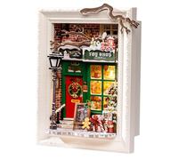 Rolife Puzzle 3D Santa’s Toy Shop, Puzzle di Legno per Adulti da 122 Pezzi, Kit di Modello con Luci LED, Casa Miniatura Ideale come Decorazione Natalizia e Opera d’Arte per Parete Incorniciata
