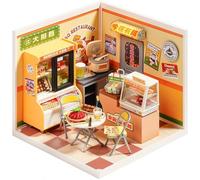 Rolife Super Creator Modellismo Casa in Miniatura da Costruire Kit di Modellini Fai da te Per Adulti Kit di Costruzione Scatola Espositiva Impilabile Senza Colla (DW022-Night Out Food Stall)