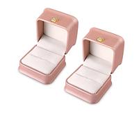 Rolin Roly 2PCS Confezione Regalo Gioielli Jewelry Gift Box Scatola in Pelle PU Portagioie Collana Anello Bracciale Display Case per Regalo Gioielli (ring box)