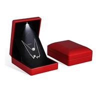 Rolin Roly 2PCS Scatola per Collana Regalo Scatola a Forma di Piazza per Pendente Collana LED Scatole Regalo Rosso per Gioielli Necklace Box with Light