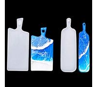 Rolin Roly 2PCS Stampi in Resina Siliconica con Manico Stampi per Colata Epossidica con Vassoio Grande Sottovaso Rotondo Trasparente Stampi in Silicone per Resina per Vassoi (Wide + Narrow)