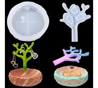 Rolin Roly 2Pcs Stampo in Resina Albero Stampo in Silicone Espositore per Albero Stampi per Epossidico Gioielli Resin Tree Bud Mould FaiDaTe per Appendere Gioielli Decorations