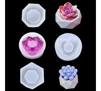 Rolin Roly 3PCS Stampi in Resina per Vasi da Fiori Stampo in Silicone Portacandele Stampo per Gioielli Stampo Epossidico Scatola Portacandele Resina Colata Esagonali