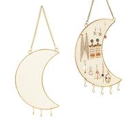 Rolin Roly Organizzatore di Gioielli da Appendere Luna Conservazione Dell'orecchino Orecchini Espositore in Metallo Montaggio a Parete Organizer Gioielli per Collane Bracciali