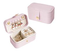 Rolin Roly Piccoli Porta Gioielli Donna Scatola Portagioie da Viaggio Organizzatore Portagioie da Viaggio per Orecchini, Anelli, Gioielli (Pink)