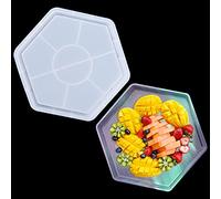 Rolin Roly Stampo Resina Grande Vassoio Esagonale Stampi in Silicone Piatto Frutta Stampi in Colata Epossidica Fai-Da-Te per Decorazione per La Casa di Gioielli Cosmetici Frutta Titolare