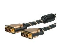 ROLINE 11.04.5511 1m DVI-D DVI-D Nero, Oro cavo DVI