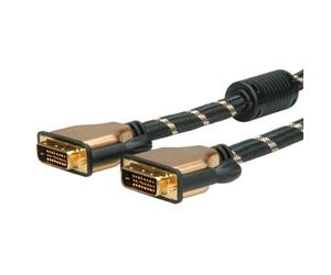 ROLINE 11.04.5511 1m DVI-D DVI-D Nero, Oro cavo DVI