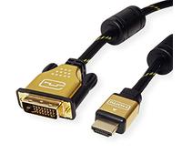 ROLINE 11.04.5893 5m HDMI DVI adattatore cavo video - Adattatori per cavo video, 5 m, HDMI, DVI, Maschio, Maschio, Oro