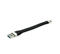 ROLINE Cavo USB 3.2 Gen 1 in silicone, A-C, ST/ST, 11 cm, colore: Nero