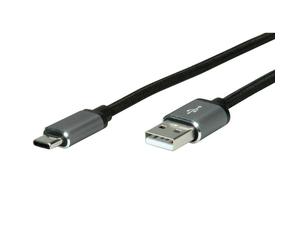 ROLINE 11029029 cavo USB 3 m USB 2.0 USB A USB C Nero, Argento (ROLINE USB2.0 Cable, C - A, M/M, 3m) NEW