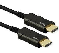 ROLINE 14.01.3485 cavo HDMI 20 m HDMI tipo A [Standard] Nero (Cable UHD HDMI Active Optical - [AOC], 8K60, M/M, 20m - Warranty: NEW