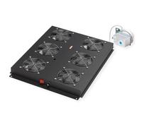 ROLINE Ventola da tetto da 19 pollici, 6 ventole, termostato per armadietto server, nero