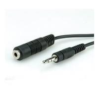 ROLINE 3.5mm Cable ST/BU, 3m cavo audio Nero (ROLINE 3.5mm Jack Extension Cable. M/F. Black 3.0m) NEW