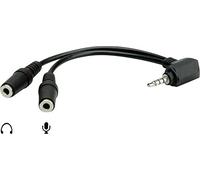 ROLINE 4 Conductor 3.5 mm Stereo Plug (speaker+microphone) 15 cm Nero cavo audio