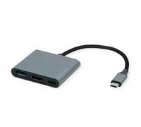 ROLINE Adattatore display USB tipo C - HDMI, USB 3.2 Gen 1 tipo A, tipo C PD