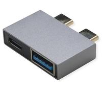 ROLINE Adattatore USB 3.2 Gen 2, 2 x USB Tipo C - 1 x Tipo A + 1 x C, ST/BU, Argento