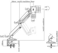 ROLINE BRACCIO PER MONITOR SINGOLO, HEAVY - DUTY, GAS SPRING, 15KG