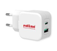 ROLINE Caricatore USB con spina europea, 2 porte (tipo A QC3.0, tipo C PD), 20 W