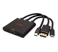 ROLINE Cavo adattatore Mini DisplayPort/DisplayPort/Tipo C a HDMI, 0,15 m Attivo