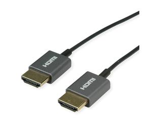 ROLINE Cavo HDMI Ultra HD 4K con Ethernet, ST/ST, ultra sottile, coassiale, nero, 2 m