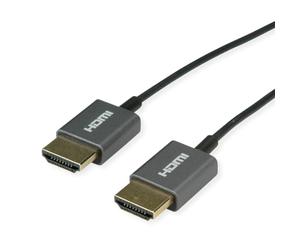 ROLINE Cavo HDMI Ultra HD 8K con Ethernet, ST/ST, ultra sottile, coassiale, nero, 1,5 m