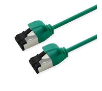 ROLINE Cavo Patch U/FTP Cat.8 (Classe I), Slim, LSOH, Filo a trefole, Verde, 0,15 m