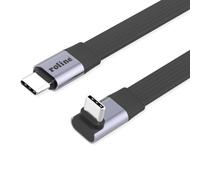 ROLINE Cavo piatto USB4 2.0, C-C, ST/ST, angolato a 270°, 8K UHD-2, 80 Gbit/s, 240 W, nero, 0,8 m