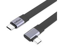 ROLINE Cavo piatto USB4 2.0, C-C, ST/ST con angolo di 90°, 8K UHD-2, 80 Gbit/s, 240 W, nero, 0,13 m