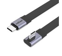 ROLINE Cavo piatto USB4 2.0, C-C, ST/ST con angolo di 90°, 8K UHD-2, 80 Gbit/s, 240 W, nero, 0,8 m