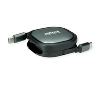 ROLINE Cavo USB 2.0 arrotolabile, C-C ST/ST, nero, 1,2 m
