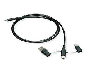 ROLINE Cavo USB 2.0 tipo C, ST/ST, con adattatore di blocco dati tipo C, 1 m