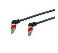 ROLINE Cavo USB 2.0, tipo C, ST/ST, rotazione a 360°, 60 W, cavo a spirale, nero/rosso, 1,5 m