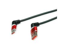 ROLINE Cavo USB 2.0, tipo C, tipo A, ST/ST, rotazione a 360°, nero/rosso, 1 m