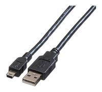 Roline Cavo USB USB 2.0 Spina USB-A, Spina USB-Mini-A 1.80 m Nero Schermato