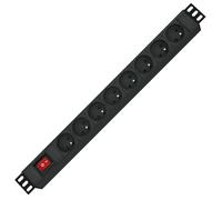 ROLINE Ciabatta da 19", 8 prese, con interruttore on/off, versione UTE, nero, 2 m